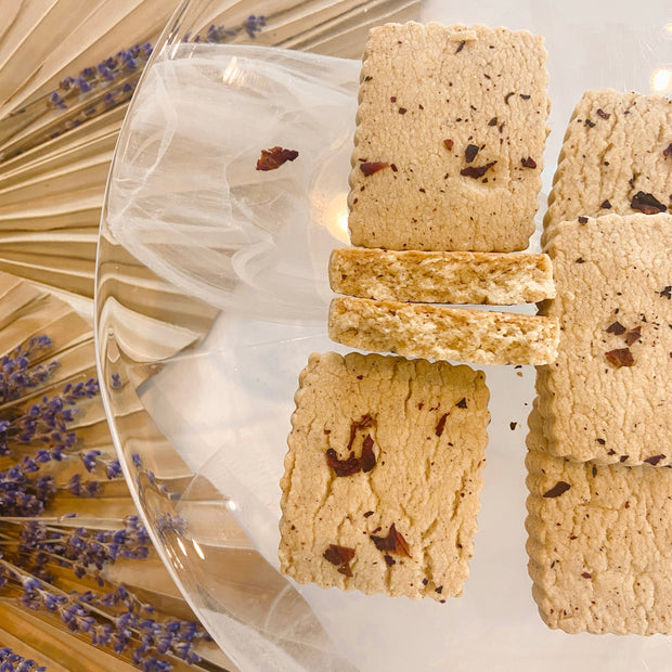 Rose Cardamom Shortbreads
